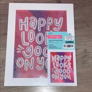 🆕💜 The Spring Shop Diamond Painting Kit – “Happy Looks Good on You”  (NWT)